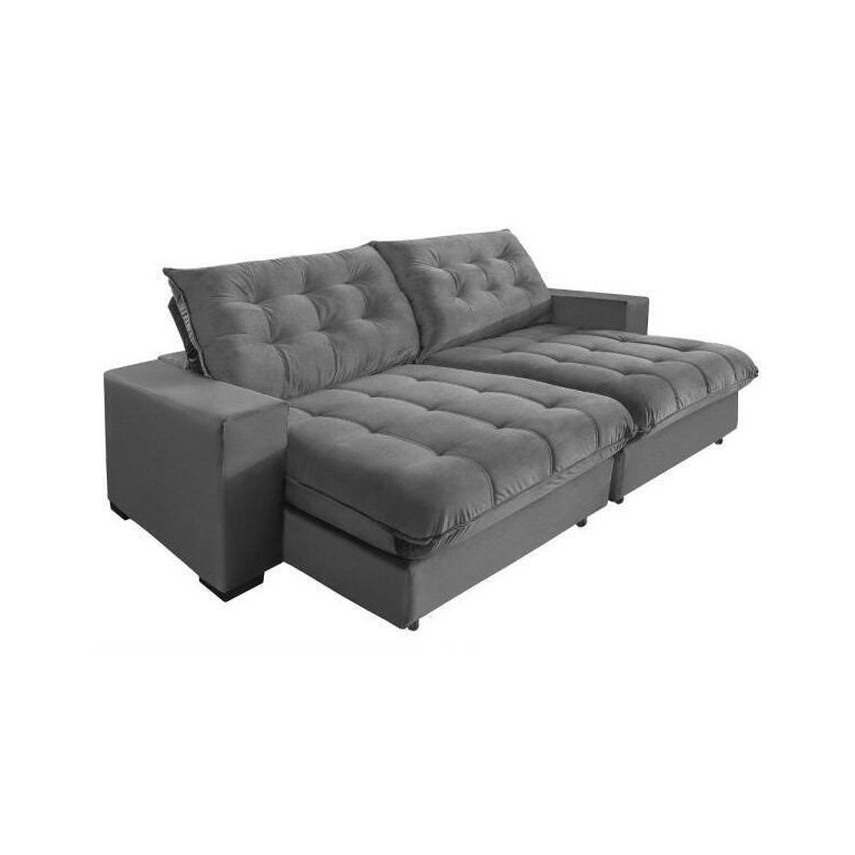 Sofá Retrátil e Reclinável 3,10m 6 Lugares Molas Ensacadas Pillow Top Califórnia