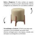 Ver imagem 5 de Kit 2 Puff Decorativo para Sala Redondo Luxo Dallas Linho Bege