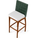 Ver mais imagens de Kit 2 Banquetas Altas Cozinha Sala Jantar Fixa Mila B04 Facto Verde Musgo Corano Branco - Lyam Decor