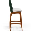 Ver imagem 7 de Kit 2 Banquetas Altas Cozinha Sala Jantar Fixa Mila B04 Facto Verde Musgo Corano Branco - Lyam Decor