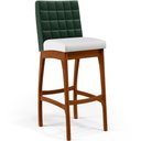 Ver imagem 3 de Kit 2 Banquetas Altas Cozinha Sala Jantar Fixa Mila B04 Facto Verde Musgo Corano Branco - Lyam Decor