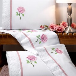 Kit de Lençol e Virol Honey Moon Percal 200 Fios Queen 4 Peças Casa Dona - 2