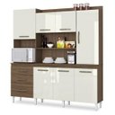 Ver imagem 2 de Kit Cozinha Mirela 7 Portas 3 Gavetas e Nichos - Ambar/off White - Aramóveis