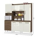 Ver imagem 3 de Kit Cozinha Mirela 7 Portas 3 Gavetas e Nichos - Ambar/off White - Aramóveis