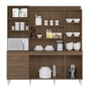 Ver imagem 4 de Kit Cozinha Mirela 7 Portas 3 Gavetas e Nichos - Ambar/off White - Aramóveis