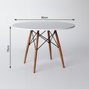 Ver imagem 3 de Sala De Jantar Mesa Branca 90Cm Com 4 Cadeiras Pretas Cor: Preto
