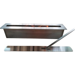 LAREIRA ECOLÓGICA 30 CM PARA EMBUTIR INTEIRA EM AÇO INOX COM ABAFADOR