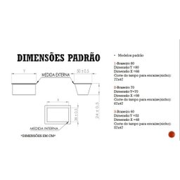 BRASEIRO COOKTOP DE EMBUTIR , INTEIRO EM AÇO INOX -80X50X25-BMD80 - 4