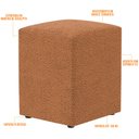 Ver imagem 3 de Kit 04 Puffs Quadrado Decorativo Sala De Estar L02 Bouclê Terracota - Lyam Decor