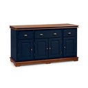 Ver imagem 1 de Balcão Buffet 4 Portas 3 Gavetas Manchester 2048 Linz Móveis - Azul Petróleo/Imbuia Glazer