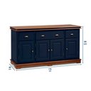 Ver imagem 4 de Balcão Buffet 4 Portas 3 Gavetas Manchester 2048 Linz Móveis - Azul Petróleo/Imbuia Glazer