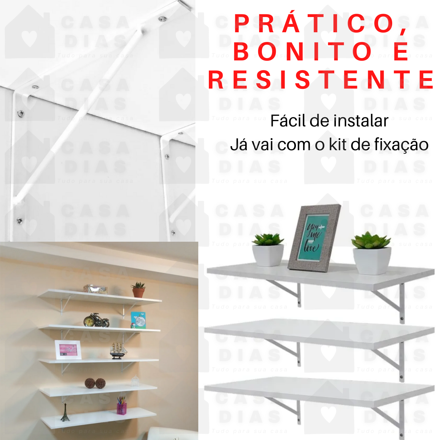 Suporte Mão Francesa Cantoneira Prateleira 50cm Kit 12 Unidades - 2