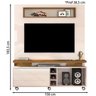 Estante Home TV 60 Pol 20154 Creme Tronco Ripado Dj Moveis - 3