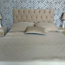 Ver imagem 3 de Cabeceira Solteiro Capitonê Luna Suede Liso Bege 90 X 120 RBL
