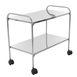 Mesa Auxiliar em Aço Inox 90x50x80cm com Rodizio