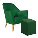 Ver imagem 1 de Poltrona Orion com Puff Izar Suede Verde Aradecor
