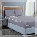 Ver imagem 3 de Jogo de Cama Lençol King Size 300 Fios Algodão 4 Peças Conjunto com Elástico e Fronhas:cinza
