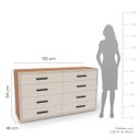 Ver imagem 4 de Cômoda Valência com 8 Gavetas 150x84cm Freijó/Creme 240829
