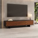 Ver imagem 2 de Rack Preto Madeira Tv 75 para Sala Moderno 184 Cm 3 Portas Arto