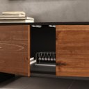 Ver imagem 6 de Rack Preto Madeira Tv 75 para Sala Moderno 184 Cm 3 Portas Arto