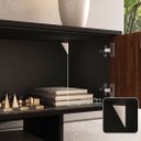 Ver imagem 5 de Rack Preto Madeira Tv 75 para Sala Moderno 184 Cm 3 Portas Arto