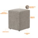 Ver imagem 3 de Kit 04 Puffs Quadrado L02 Decorativo Bouclê Bege - Lyam Decor