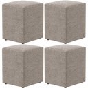 Ver imagem 1 de Kit 04 Puffs Quadrado L02 Decorativo Bouclê Bege - Lyam Decor