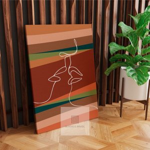 Quadro Calor do Amor Decorativo Beijo Apaixonado