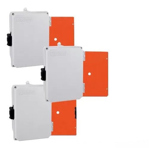 Kit 3 Caixa Plastica C20-14-10cm Pq C/ Fecho Baixa Sibratec