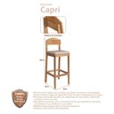 Ver imagem 4 de Kit 2 Banquetas Altas Madeira Maciça Capri Amêndoa Bq011