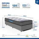 Ver imagem 3 de Cama Box com Colchão de Espuma D60 Double Face Guarda Costas Comfort Force Probel Solteiro 88cm
