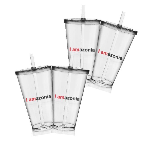 4 Copos com Tampa e Canudo Eco I amazonia - 2