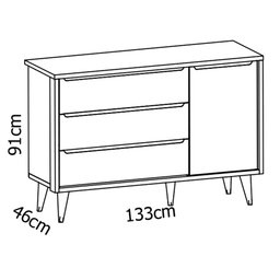 Cômoda Sapateira Théo New Branco Fosco com Madeira - Reller - 6