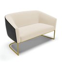 Ver imagem 3 de Namoradeira e Poltrona Industrial Dourado Stella Pto-linho D03 - D'Rossi Cor Cinza