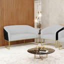 Ver imagem 2 de Namoradeira e Poltrona Industrial Dourado Stella Pto-linho D03 - D'Rossi Cor Cinza