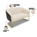 Ver imagem 7 de Namoradeira e Poltrona Industrial Dourado Stella Pto-linho D03 - D'Rossi Cor Cinza