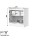 Ver imagem 4 de Balcão 80cm 2 Portas 100% MDF com Tampo para Cooktop Americana Henn