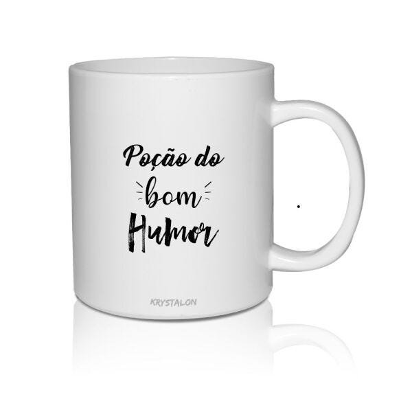 Kit 2 Canecas Brancas Personalizadas para Home Office Poção do Humor