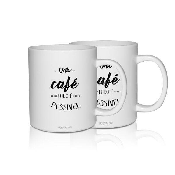 Kit 2 Canecas Brancas Personalizadas para Home Office Com Café - 2