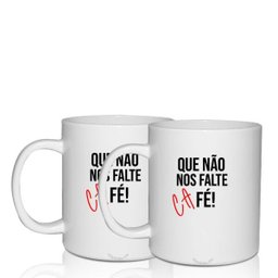 Kit 2 Canecas Brancas Personalizadas para Home Ofice (Ca) Fé - 2