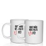 Kit 2 Canecas Brancas Personalizadas para Home Ofice (Ca) Fé - 2