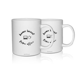 Kit 2 Canecas Brancas Personalizadas para Home Office Lista de Café - 2