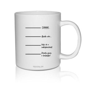 Kit 2 Canecas Brancas Personalizadas para Home Office Lista de Café