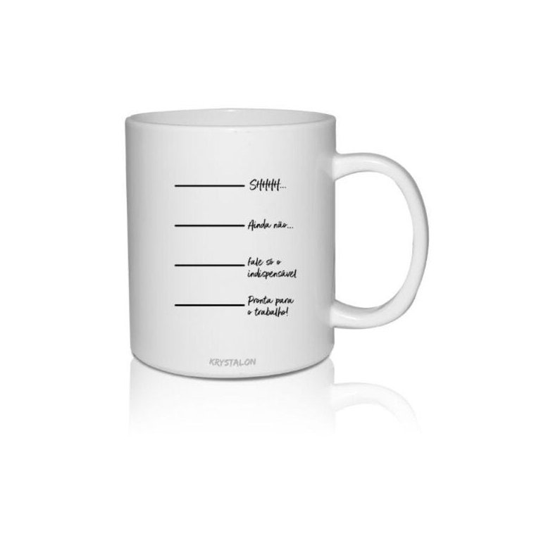 Kit 2 Canecas Brancas Personalizadas para Home Office Lista de Café