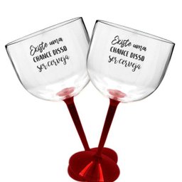 2 Taças Gin Com Base Vermelha Para Live - Tema Cerveja - 2
