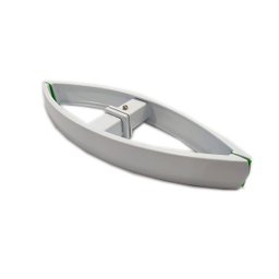 Puxador De Porta Curvo Com Furo Central 26,5 Cm - Branco - 1