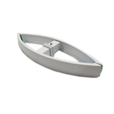 Puxador De Porta Curvo Com Furo Central 26,5 Cm - Branco