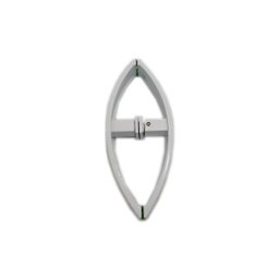 Puxador De Porta Curvo Com Furo Central 26,5 Cm - Branco - 2