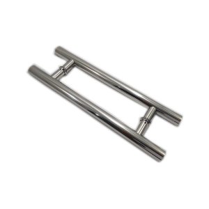 Puxador Inox H (45x30)cm Cromado para Porta Blindex Portão