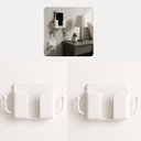 Ver imagem 1 de Kit 2 Suporte de Parede para Celular com Ganchos Organizador Tomada Quarto Escritório - 2BRANCO